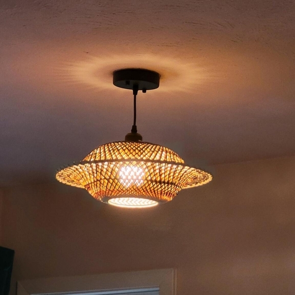 Natural Woven Pendant Light Fixture - Picture 10 of 10
